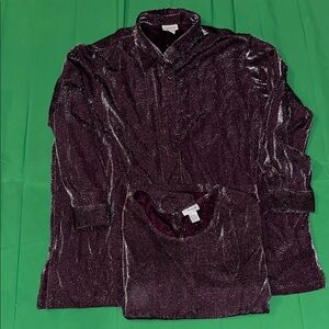 Avenue Purple Glitter Button Down Shirt